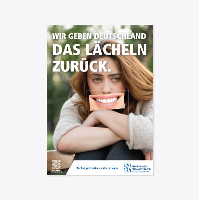 Freier Verband Deutscher Zahnärzte Plakatmotiv Frau | Portfolio Werbeagentur Berlin